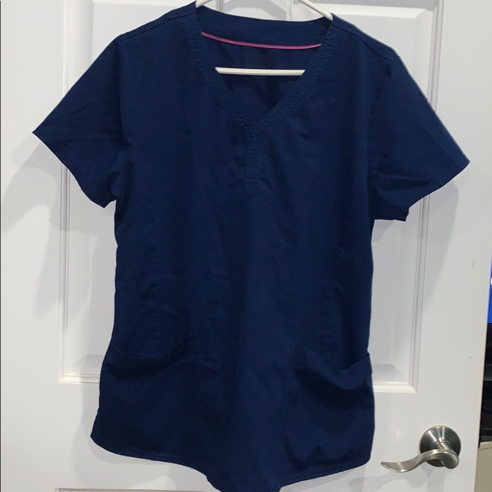 L purple label navy blue top